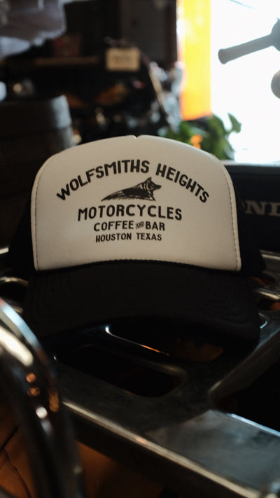 Foam Trucker Hat | Black White | Wolfsmiths Heights